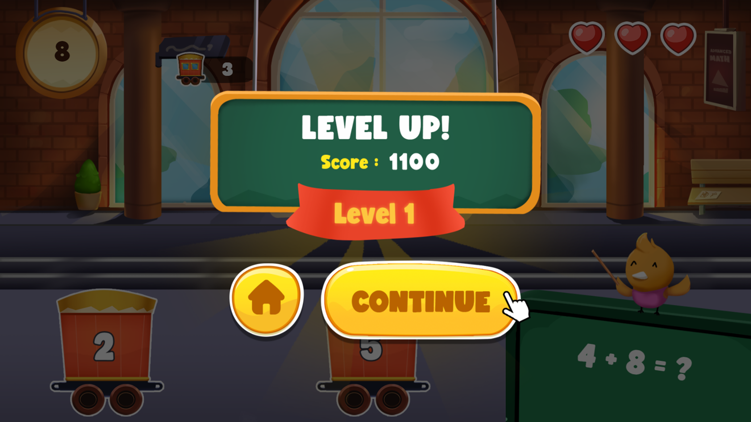 Train Builder Game Level Complete Screenshot.