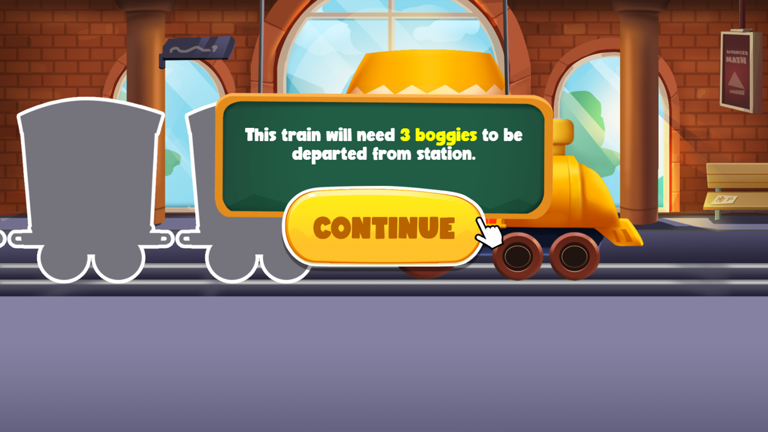 Train Builder Game Level Goal Screenshot.