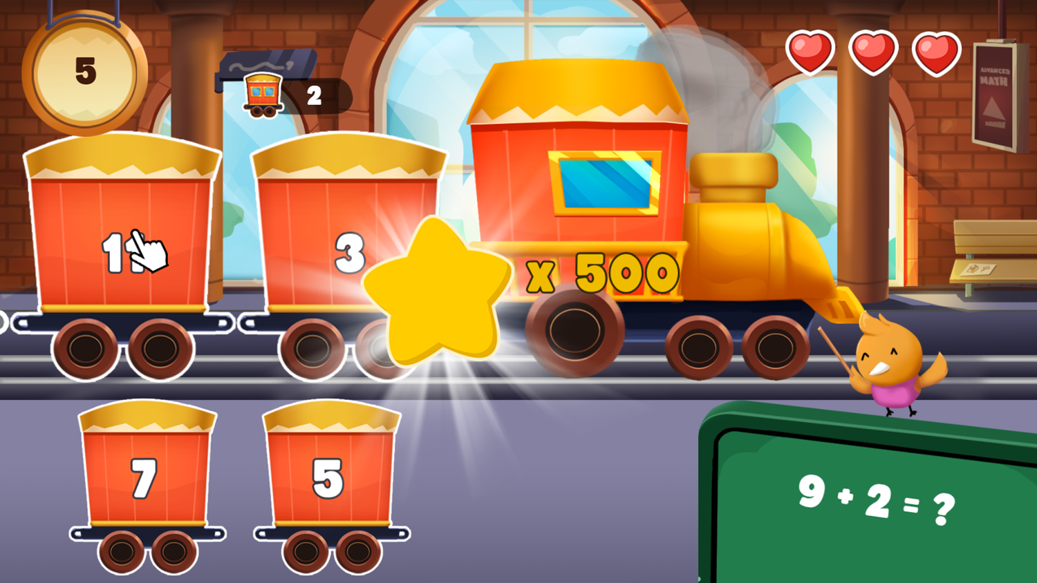 Train Builder Game Level Play Screenshot.