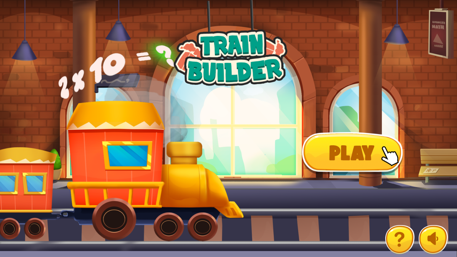 Train Builder Game Welcome Screen Screenshot.