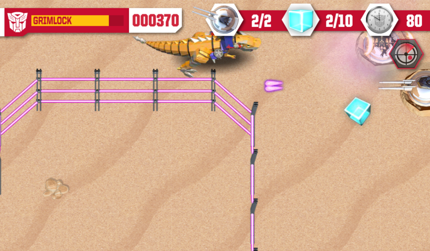 Transformers Dinobot Hunt Game Stage Play Screenshot.