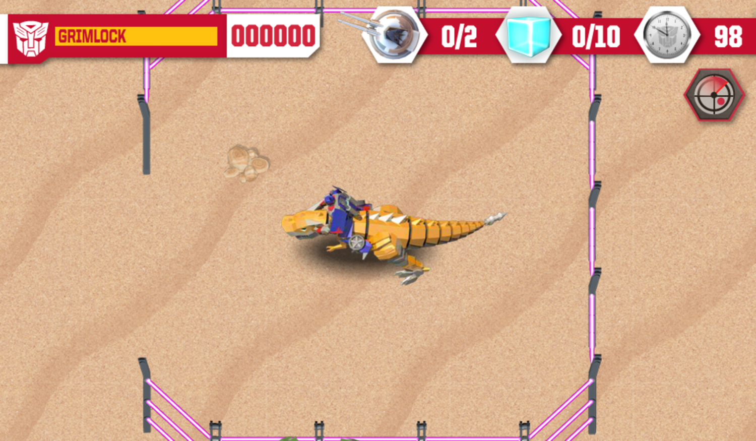 Transformers Dinobot Hunt Game Stage Start Screenshot.