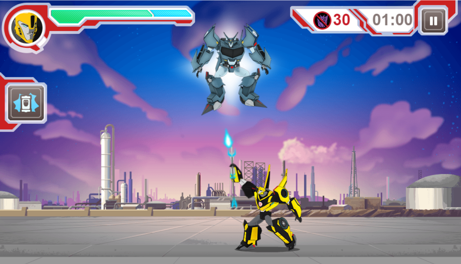 Transformers Protect Crown City Game Boss Fight Start Screenshot.