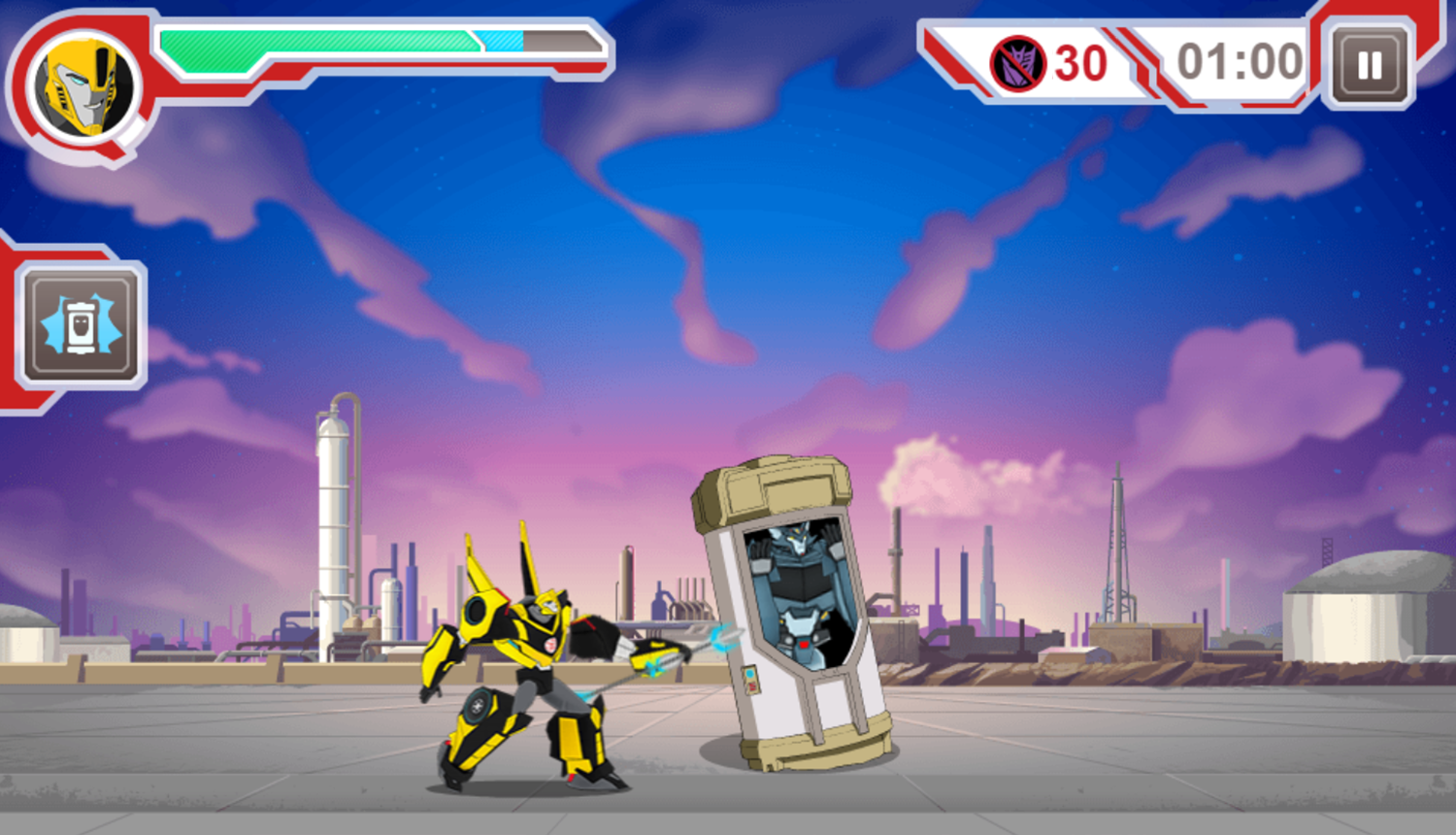 Transformers Protect Crown City Game Boss Fight Screenshot.