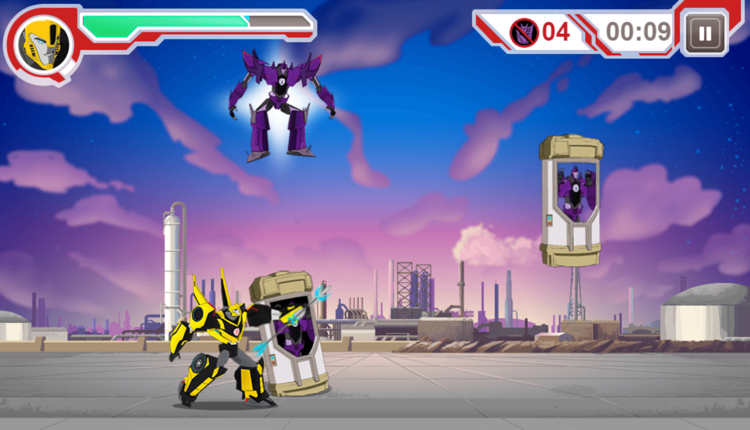 Transformers Protect Crown City Game Start Screenshot.