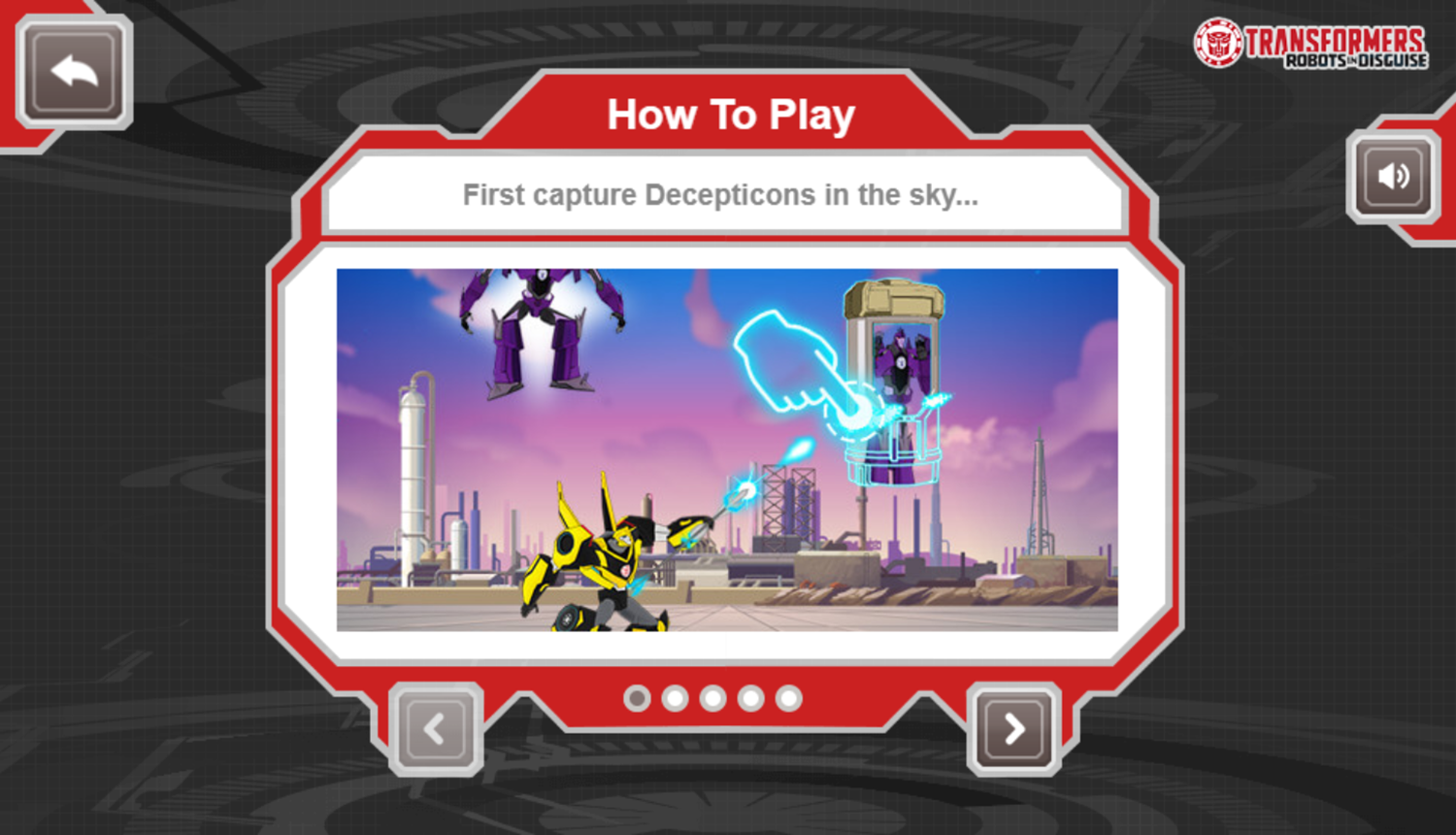 Transformers Protect Crown City Game How To Play Screenshot.