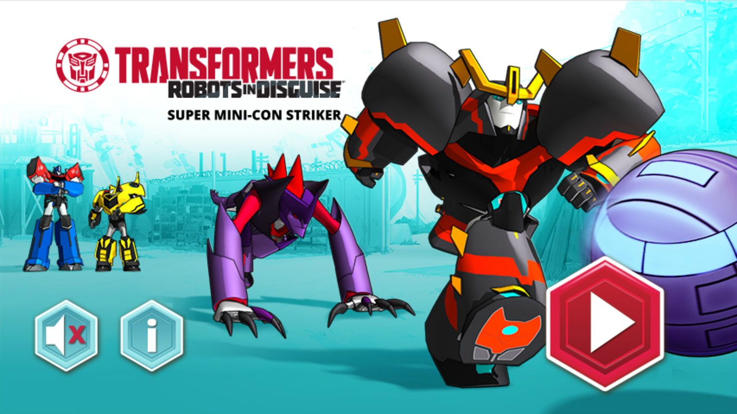 Transformers Super Mini Con Striker Game Welcome Screen Screenshot.