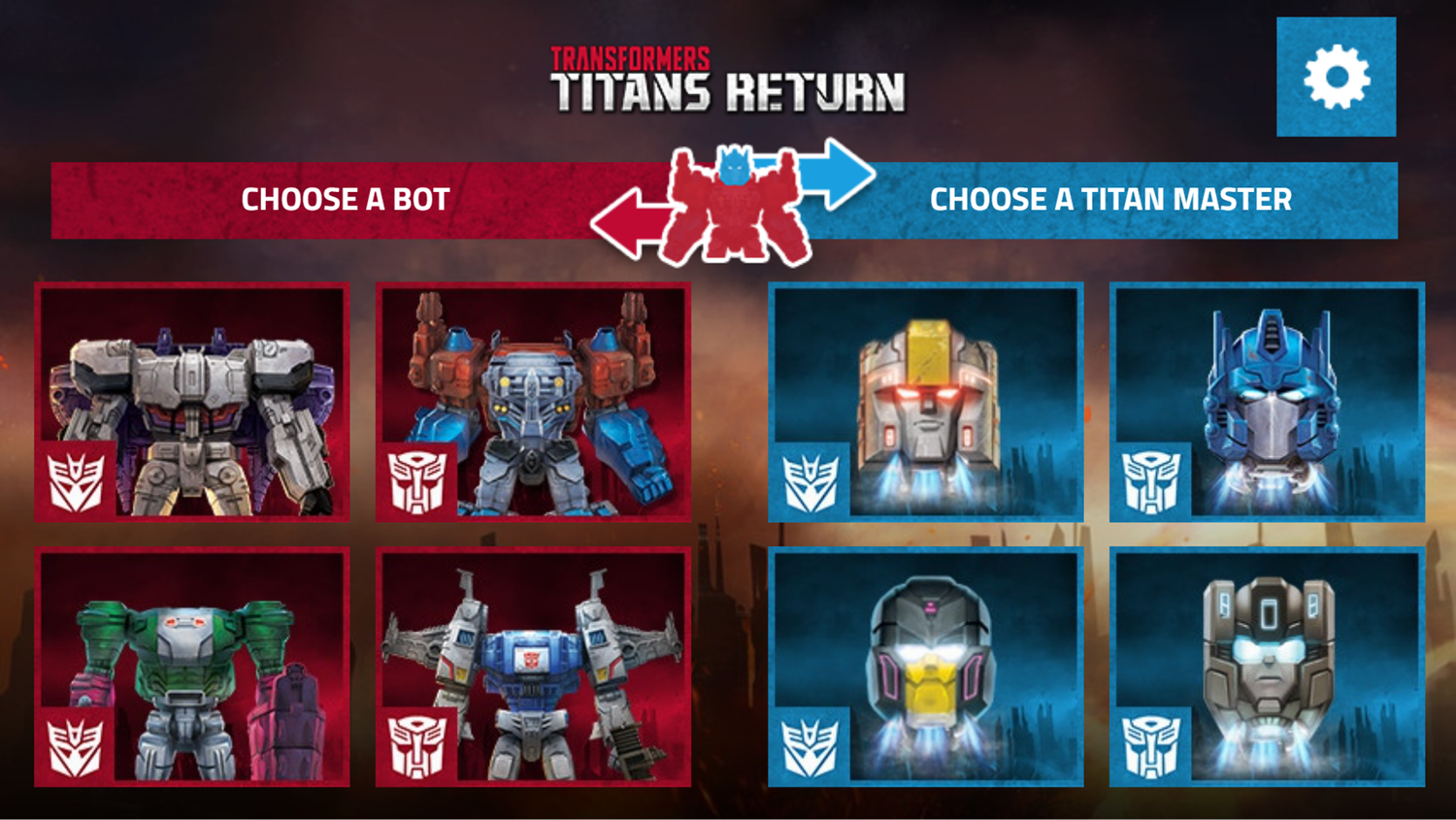 Transformers Titans Return Game Choose Body & Head Screenshot.