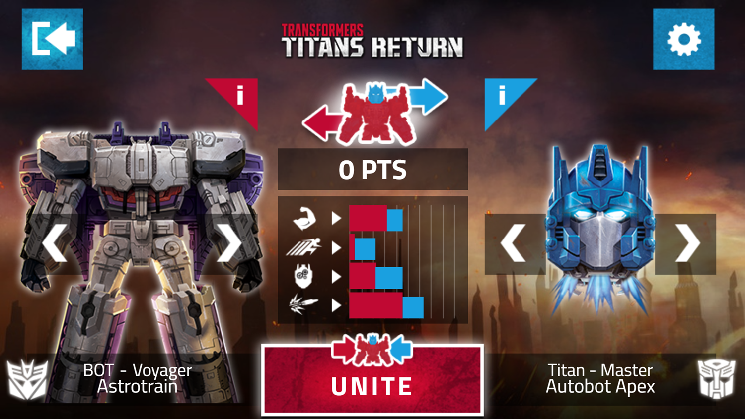 Transformers Titans Return Game Unite Body & Head Screenshot.