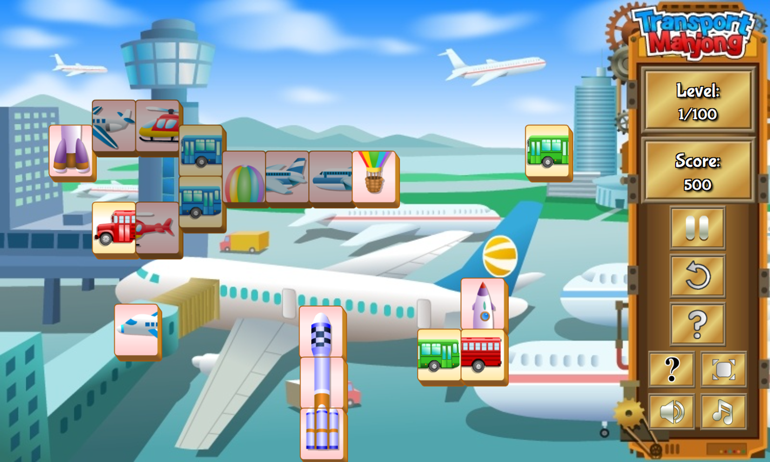 Transport Mahjong Game Play Screenshot.