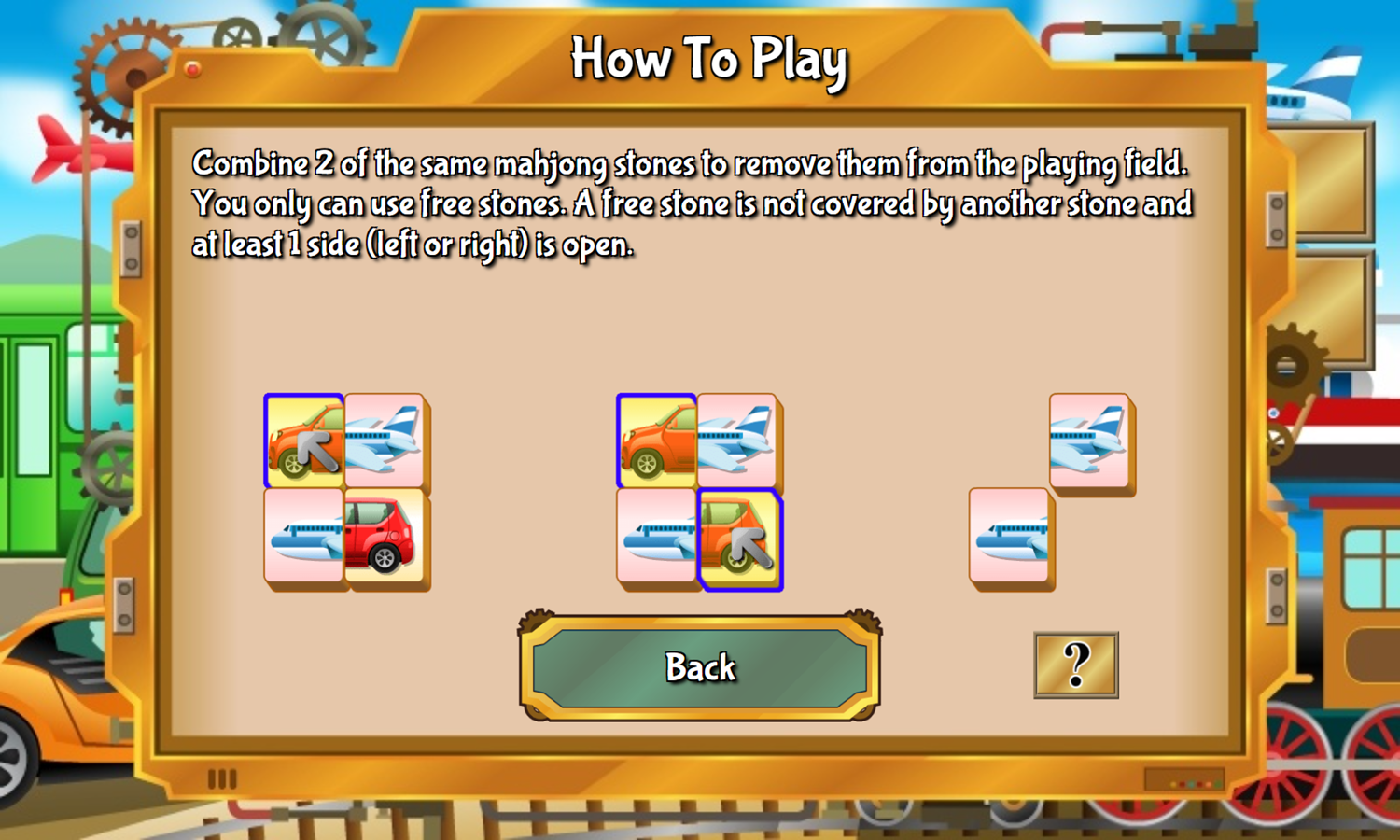 Transport Mahjong Game How To Play Screenshot.