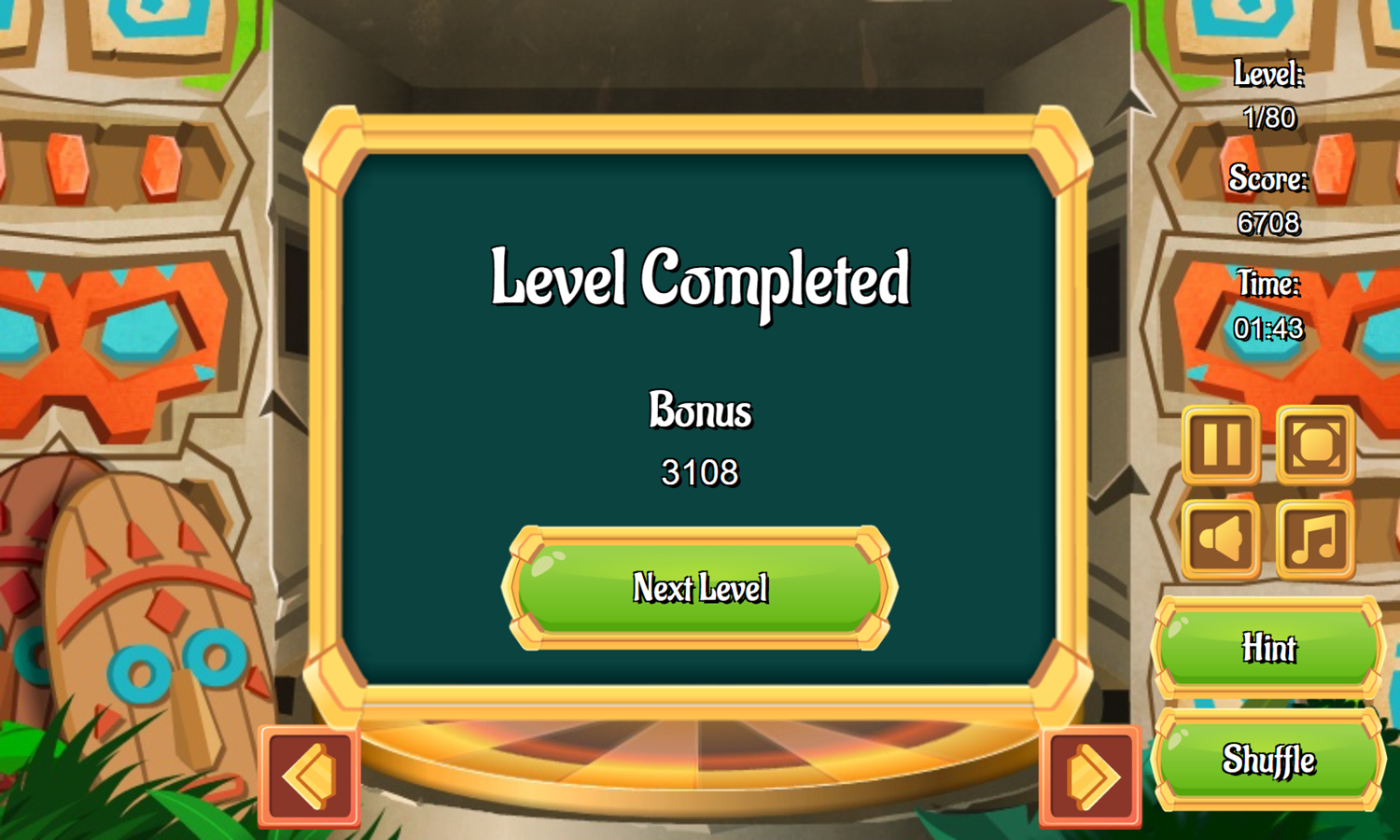 Travelers Quest Game Level Completed Screenshot.