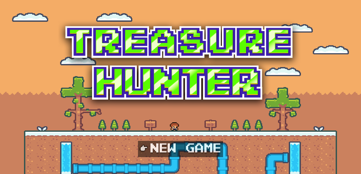 Treasure Hunter Game Welcome Screen Screenshot.