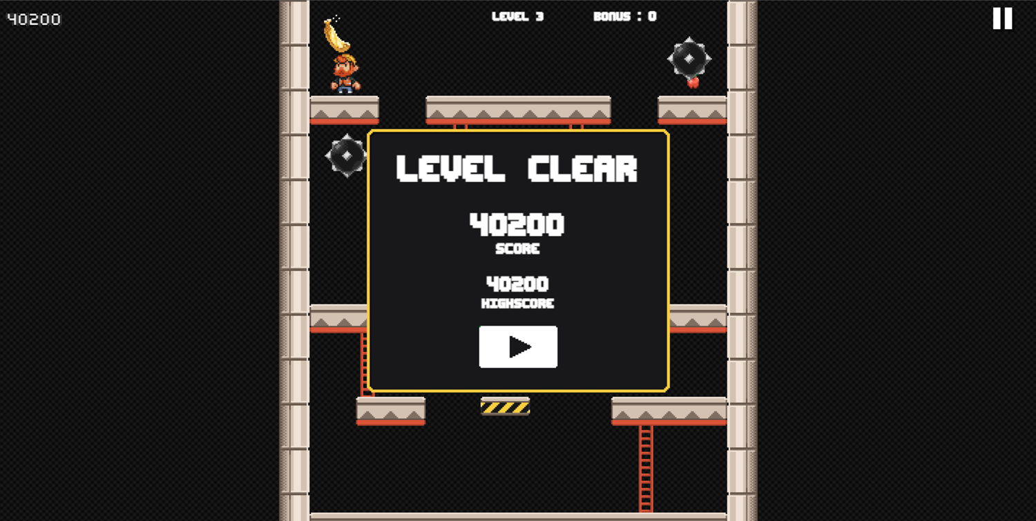 Treasure of the Apes Game Level Clear Screen Screenshot.