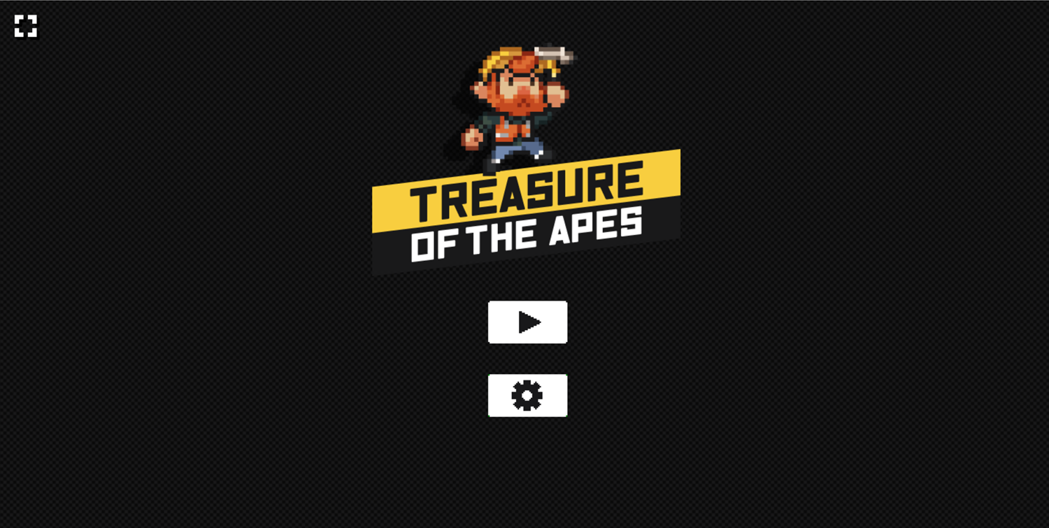 Treasure of the Apes Game Welcome Screen Screenshot.