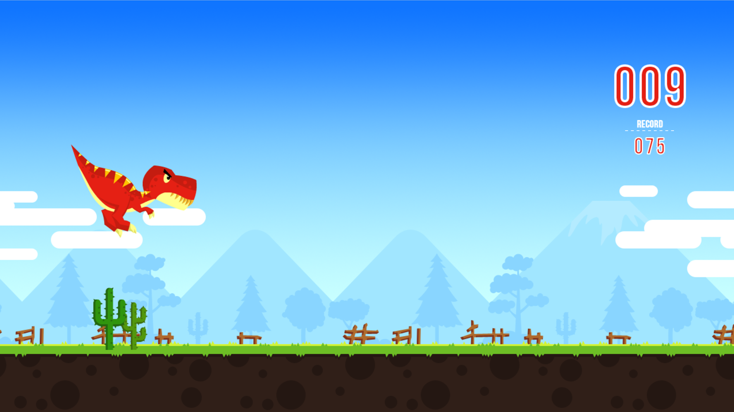 Color T-Rex Runner Game Screenshot.