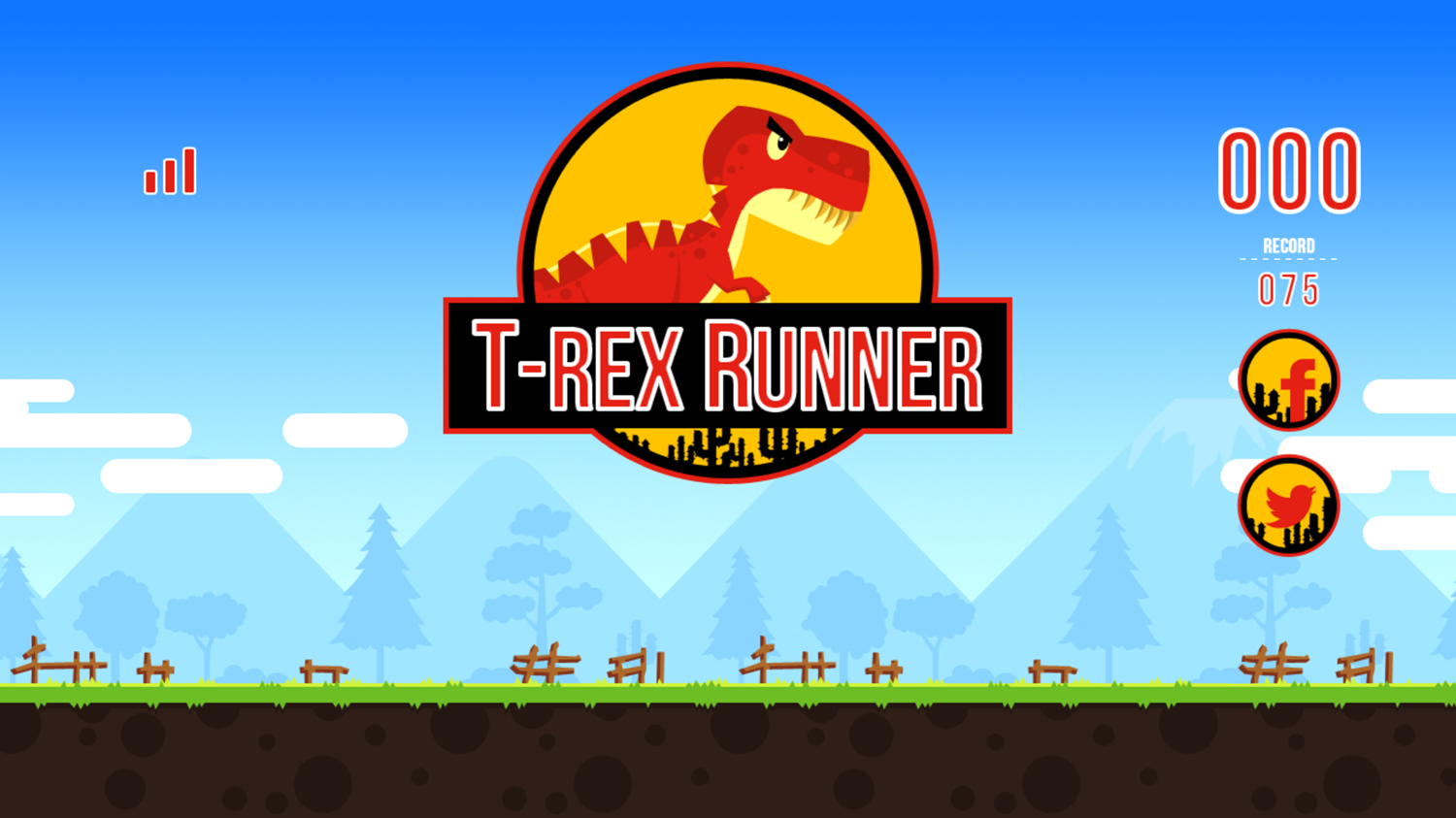 Color T-Rex Runner Game Welcome Screenshot.