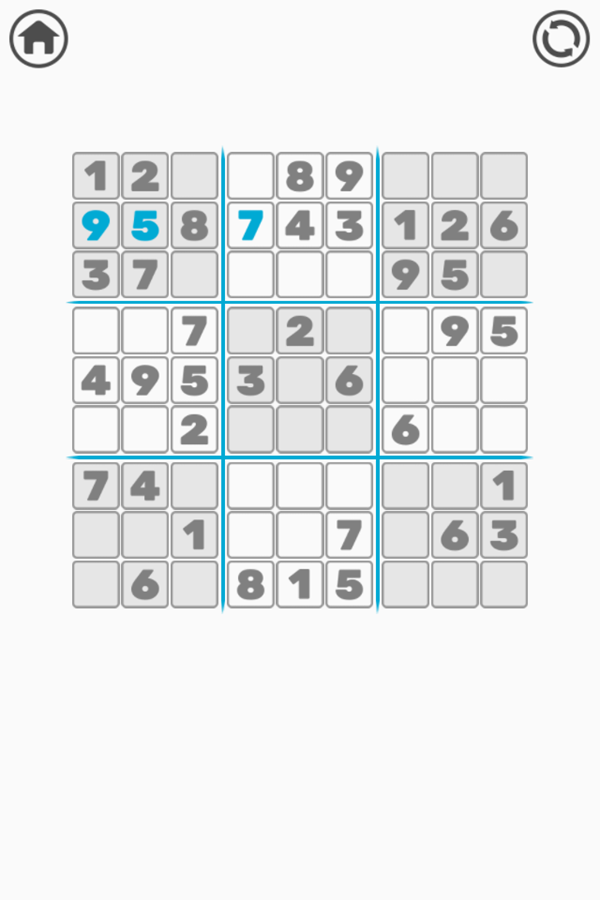 Treze Sudoku Game Play Screenshot.