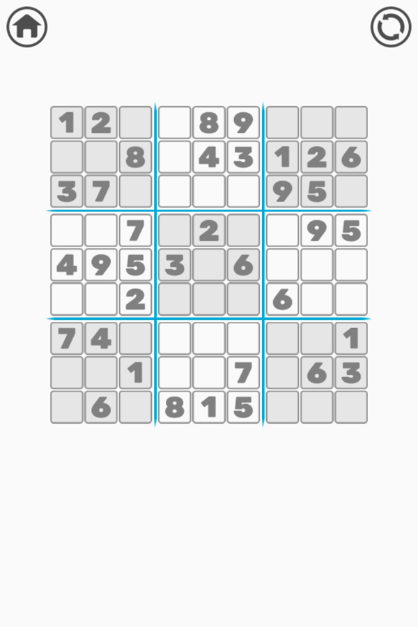 Treze Sudoku Game Start Screenshot.