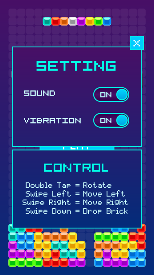 Tricky Brick Game Controls Screenshot.