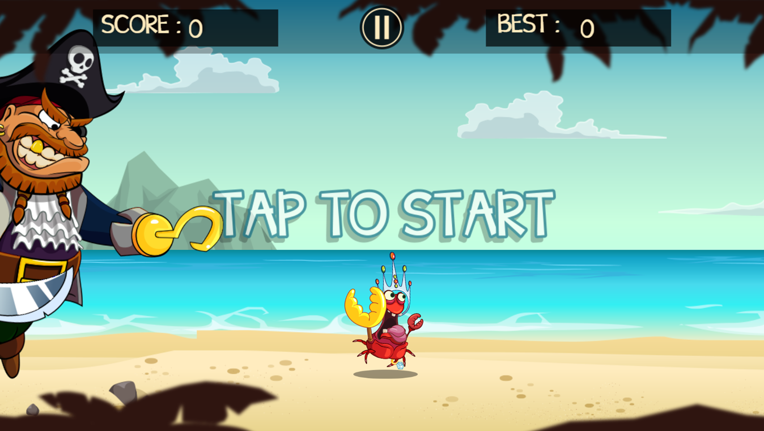 Tricky Crab Game Tap To Start Screenshot.