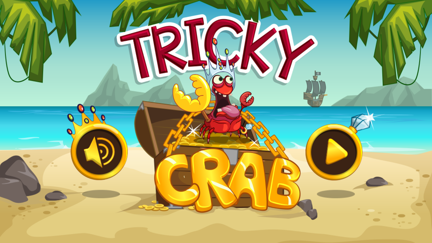 Tricky Crab Game Welcome Screen Screenshot.