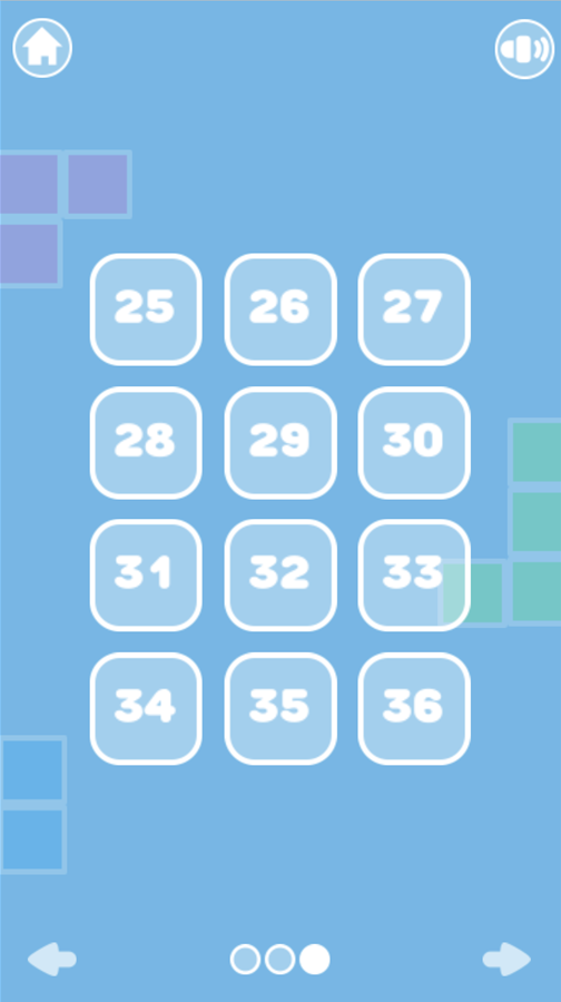 Tricky Shapes Game Level Select Screen Screenshot.