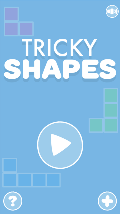 Tricky Shapes Game Welcome Screen Screenshot.