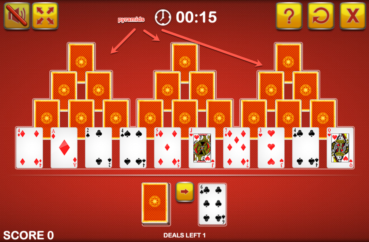 Tripeaks Solitaire Pyramids Screenshot.