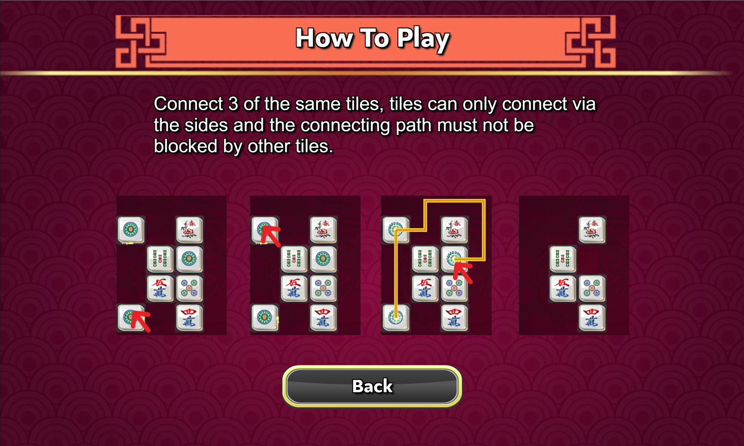 Triple Connect Game How to Play Screen Screenshot.