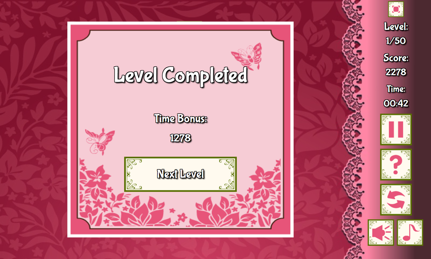 Triple Mahjong 2 Game Level Completed Screenshot.