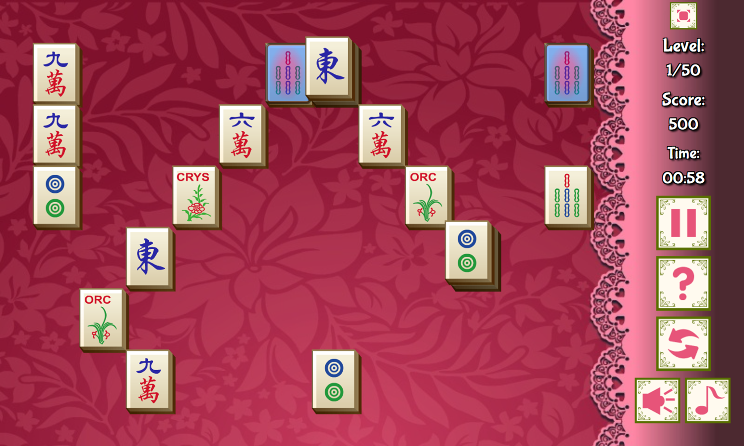 Triple Mahjong 2 Game Level Play Screenshot.