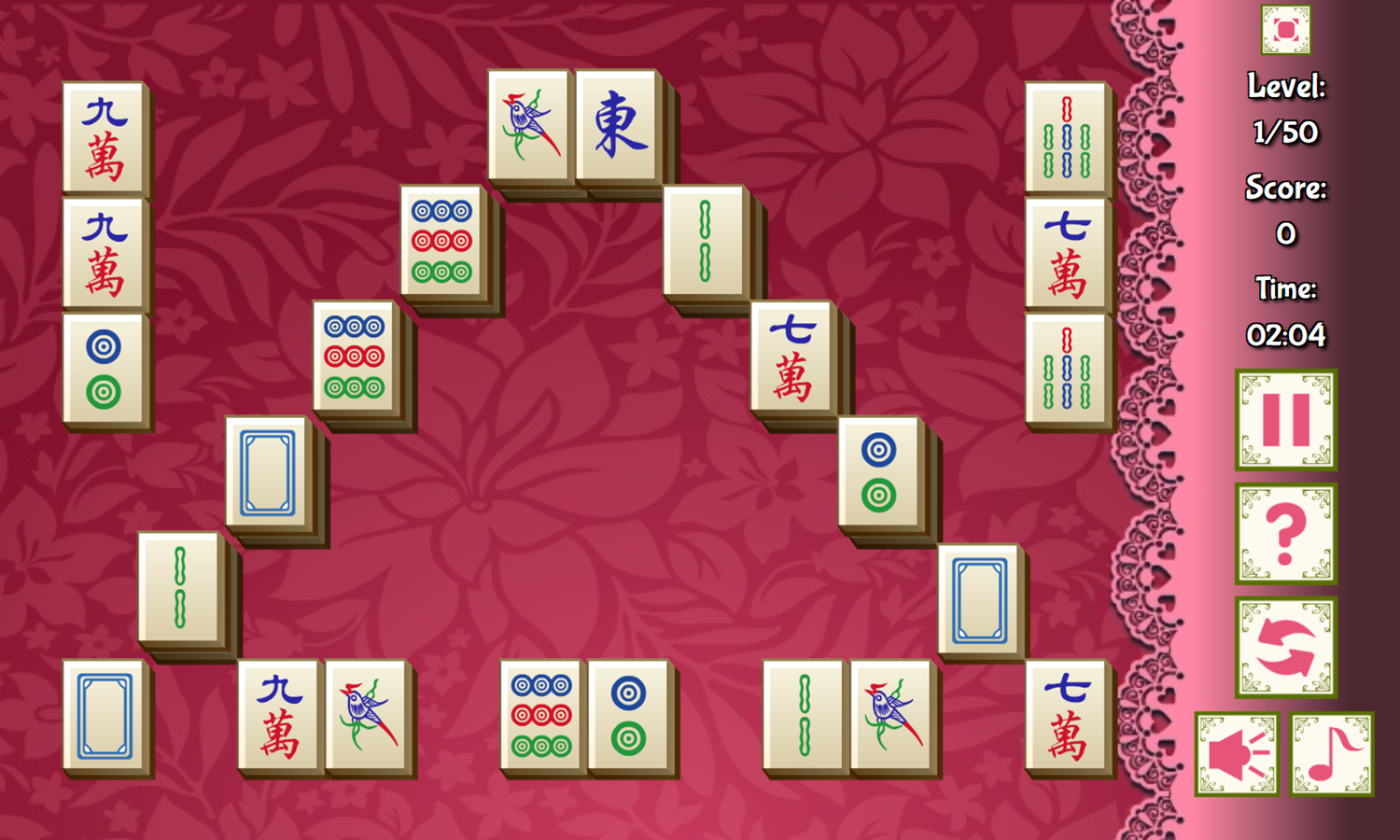 Triple Mahjong 2 Game Level Start Screenshot.