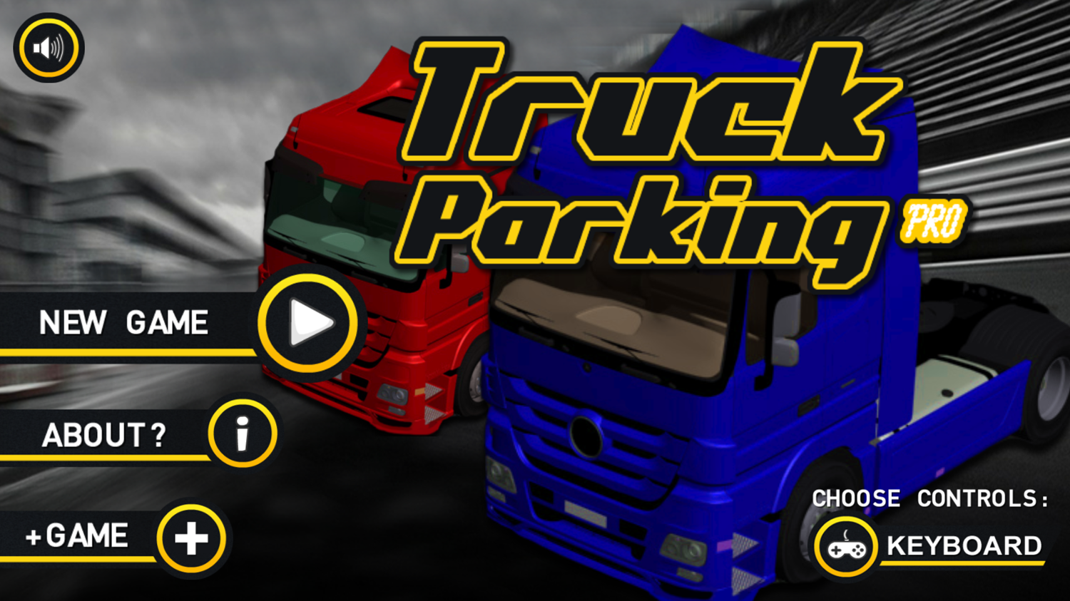 Truck Parking Pro Game Welcome Screen Screenshot.