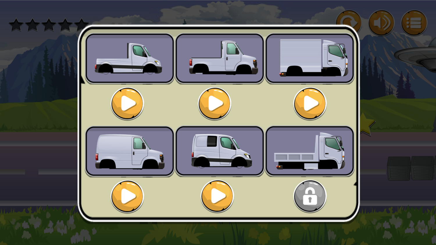 Truck Transport Simulator Game Truck Select Screenshot.