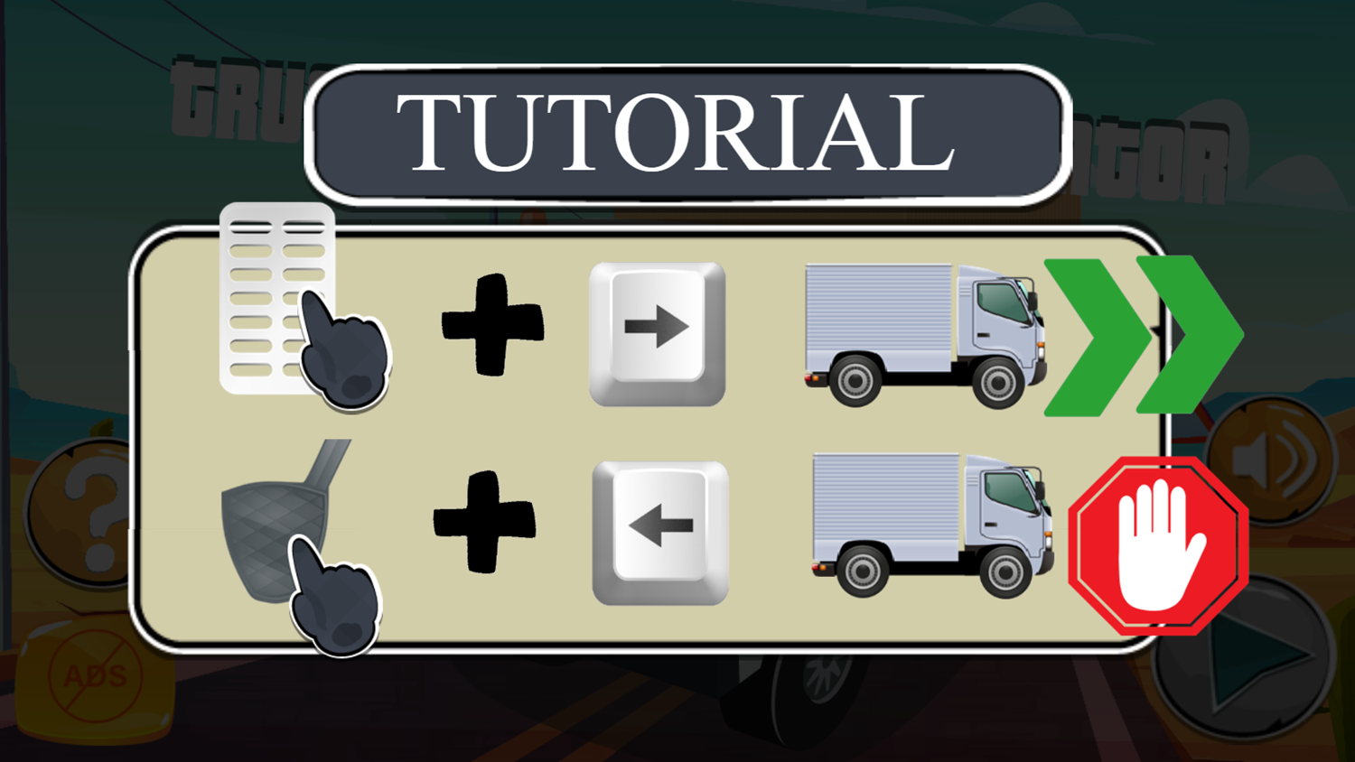 Truck Transport Simulator Game Tutorial Screenshot.