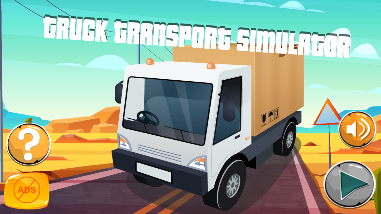 Truck Transport Simulator Game Welcome Screen Screenshot.