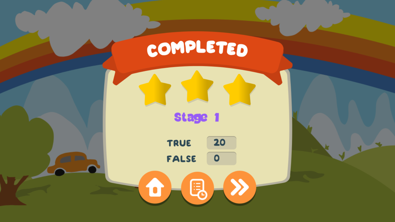 True Words Game Stage Completed Screenshot.