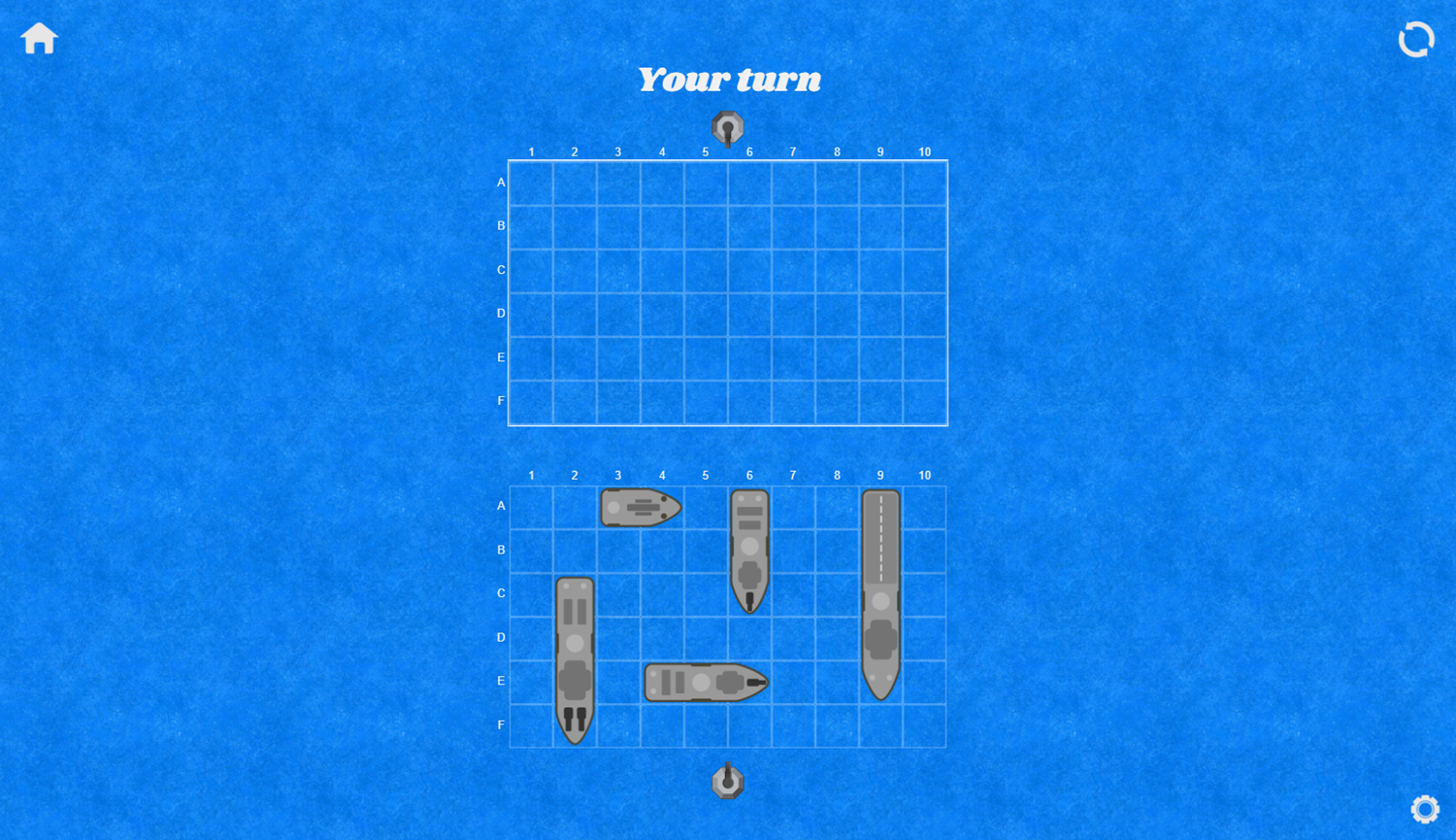 TRZ Battleship Game Start Screenshot.