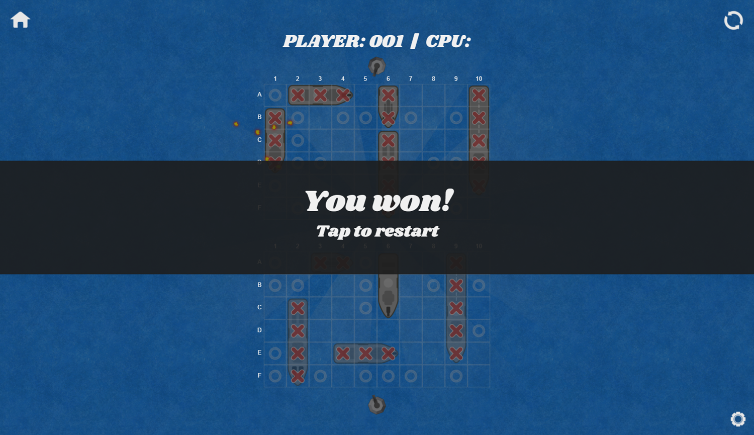 TRZ Battleship Game You Won Screenshot.