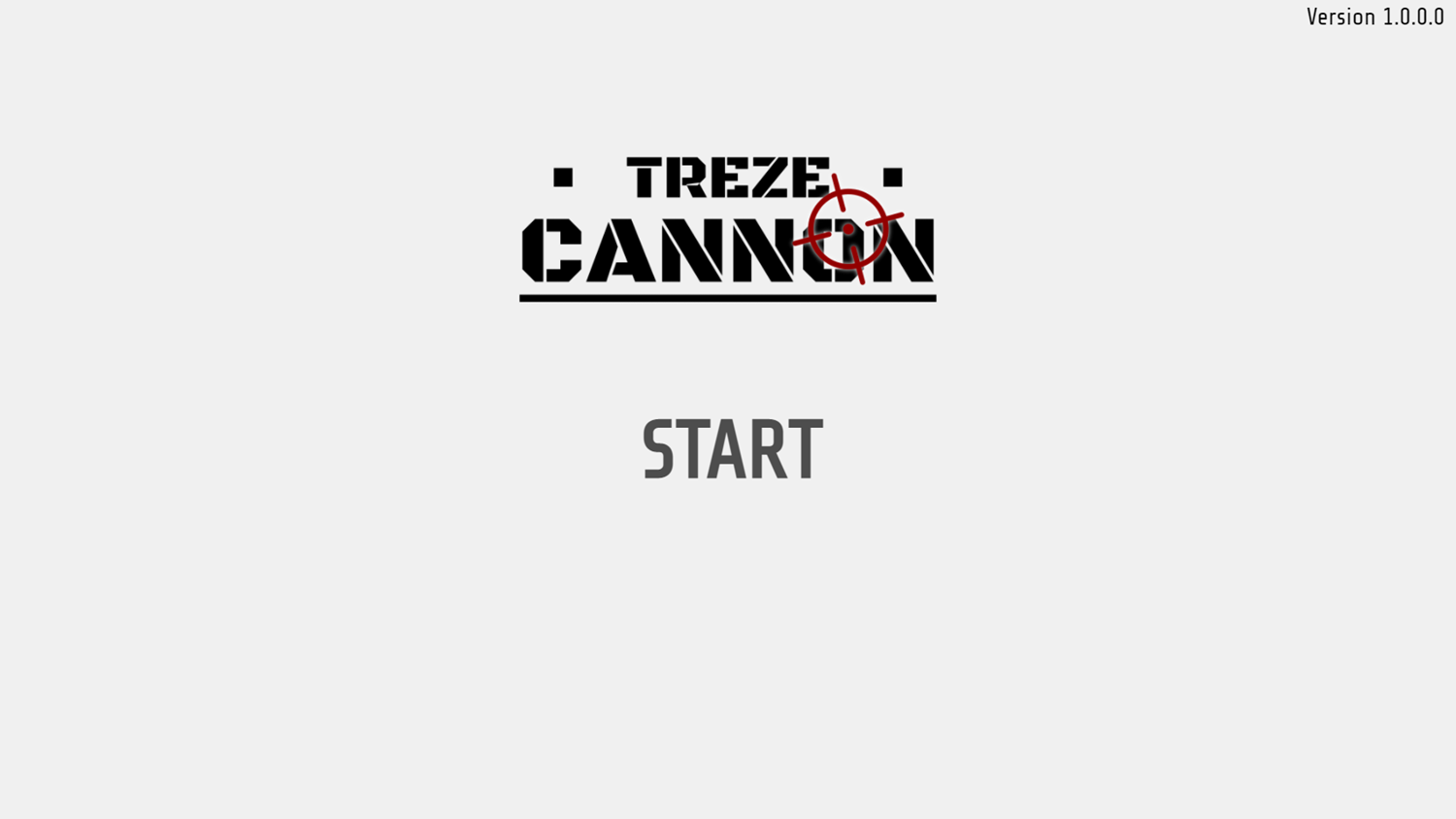 Trz Cannon Game Welcome Screen Screenshot.