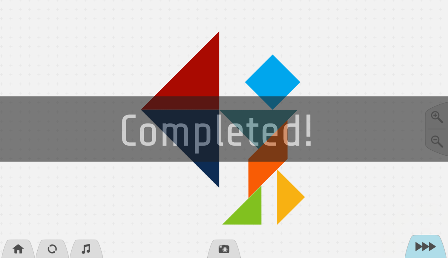 TRZ Tangram Game Level Completed Screenshot.