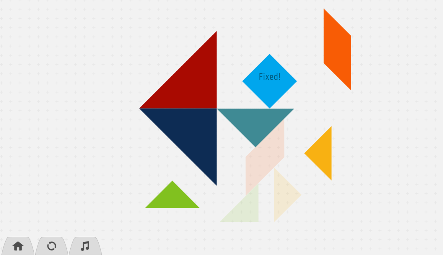 TRZ Tangram Game Level Play Screenshot.