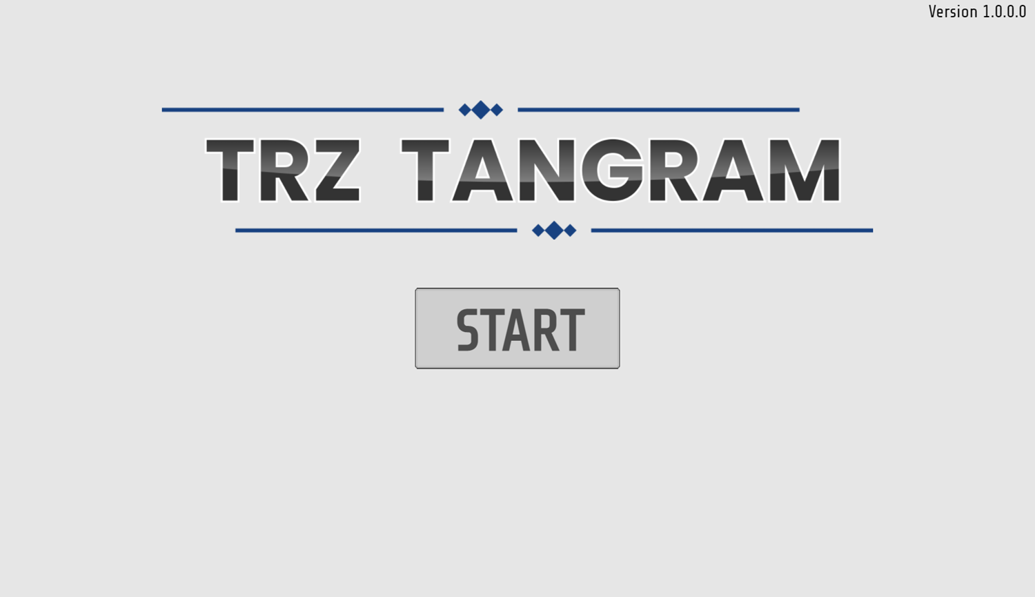 TRZ Tangram Game Welcome Screen Screenshot.