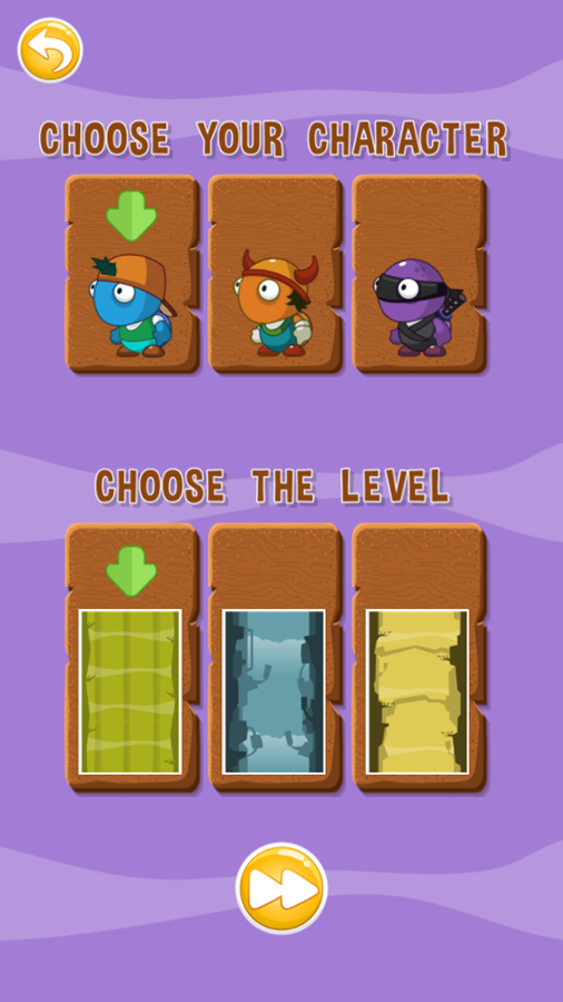 Turtle Jump Game Select Character Screenshot.