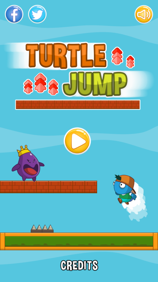 Turtle Jump Game Welcome Screen Screenshot.