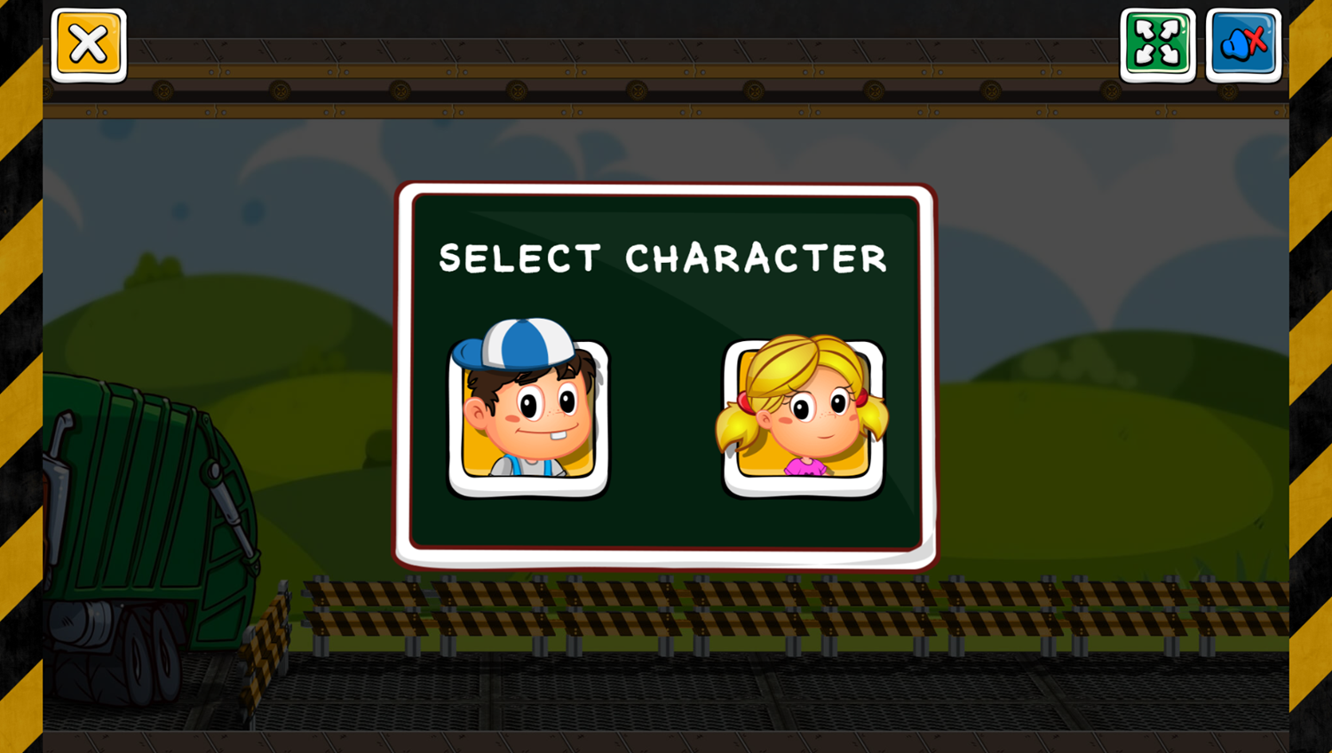 Twin the Bin Game Select Character Screenshot.