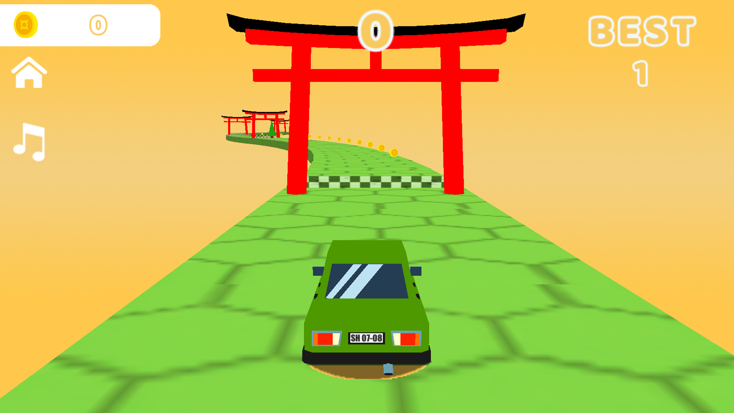 Twisty Roads Game Start Screenshot.