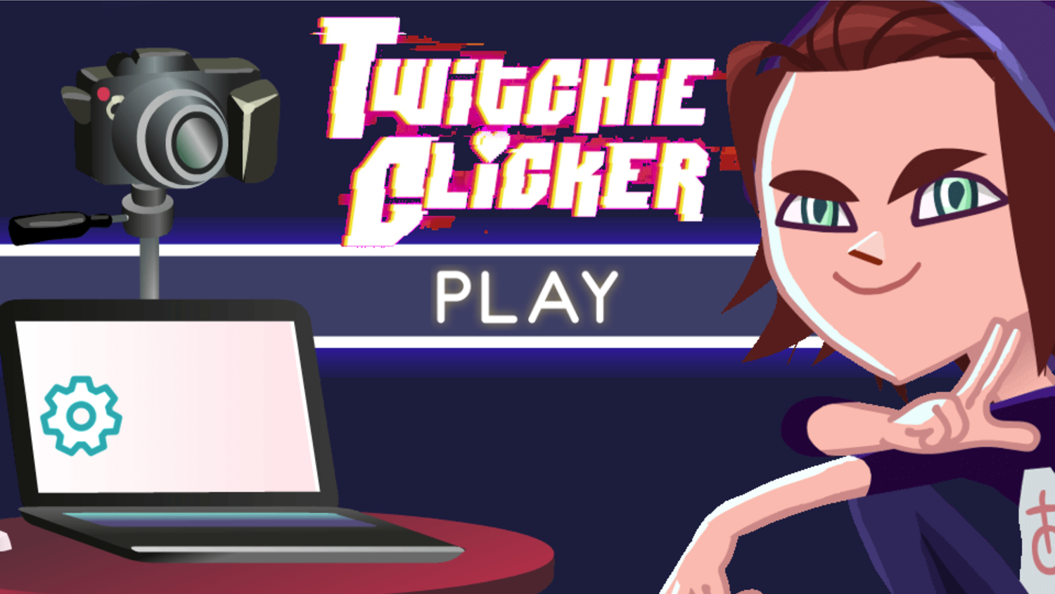 Twitchie Clicker Game Welcome Screen Screenshot.