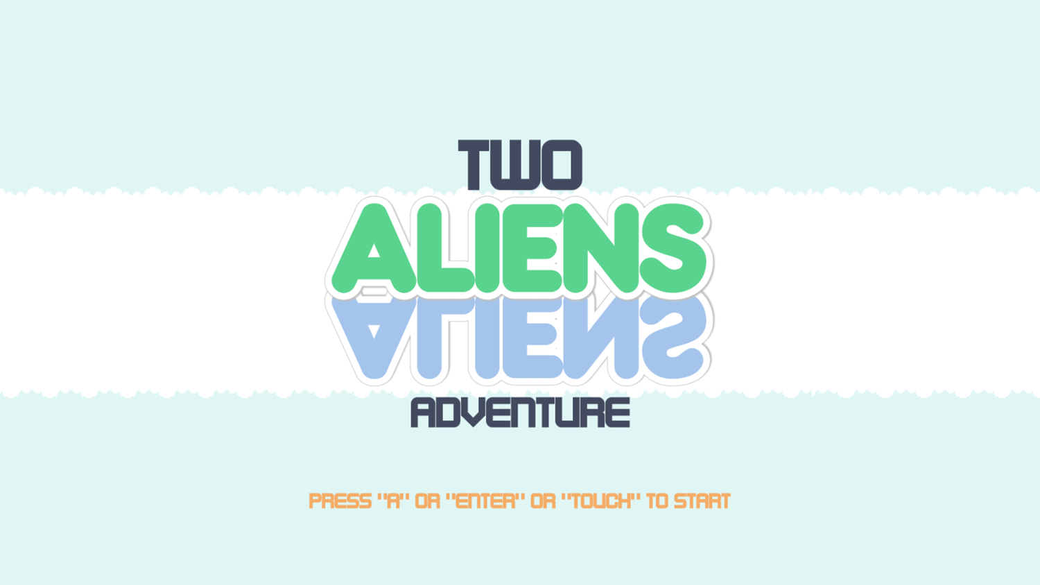 Two Aliens Adventure Welcome Screen Screenshot.